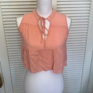 Flowy peach crop top